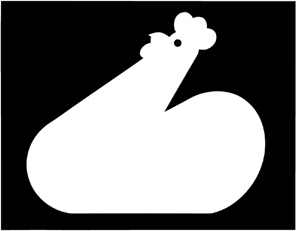 Chicken in reverse silhouette vinyl sticker. Customize on line.      Animals Insects Fish 004-1009  